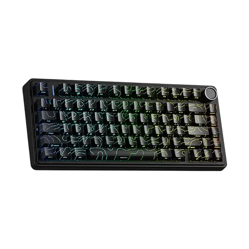 Клавиатура беспроводная Aula F75 RGB Side Printed Contours Black - фото 3