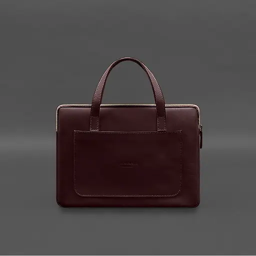 Кожаный чехол BlankNote с ручками для ноутбука 13 дюйм Бордовый - фото 7