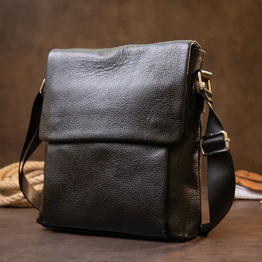 Чоловіча шкіряна сумка Vintage 25х27х5 см sum0013942 - фото 7