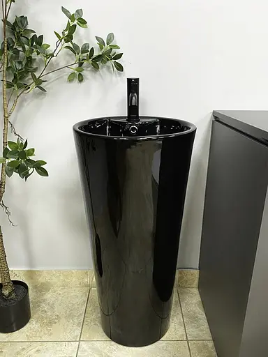Умивальник підлоговий VBI Bolonia чорний глянцевий VBI-019018, Чорний - фото 4