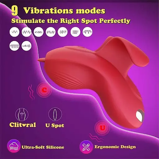 Кліторальний смарт-вібратор Love Spouse силіконовий з акумулятором для жінок 71 мм бордовий - фото 4