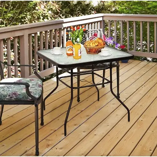 Садовый стол Costway Jupiter стеклянный - фото 5