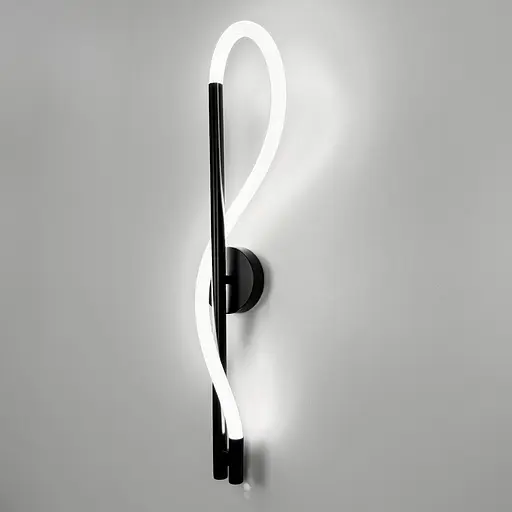 Бра чорне із обплетеним неоном довжина 60 см Арт. W 203/600 BK Line F - фото 5