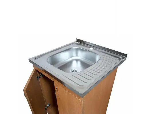 Тумба для кухні з накладною нержавіючою мийкою ЛДСП 60х50х83 см Вільха (52867-01151) - фото 6