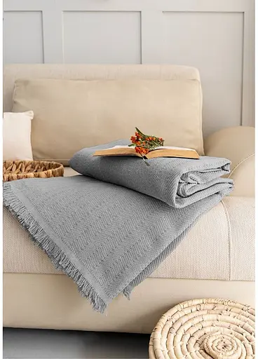 Плед-покривало Cotton SARRA бавовна світло-сірий євро 200х230 см TC303376078 - фото 2