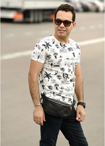 Поясная сумка бананка кожаная Sambag Tirso PSSm черный 30.5 х 14 см (81113001m) - фото 4