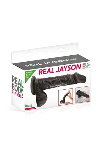 Фалоімітатор на присосці Real Body - Real Jayson Black, TPE, діаметр 4 см - фото 2