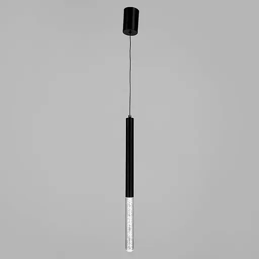 Чорний підвіс із скляним розсіювачем з ефектом бульбашок 51 см | Line F | Арт. MJ462/300+200 BK - фото 6