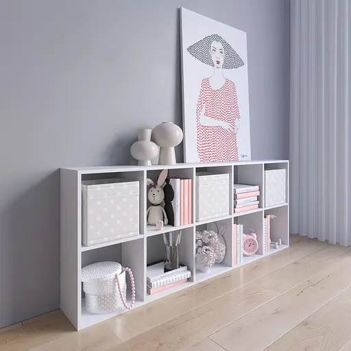 Книжная полка стеллаж Vays M-1 на 10 ячеек ЛДСП 72x29x178 см для дома офиса детской или гостиной - фото 6