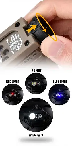 Фонарь тактический Sidewinder Compact II на шлем + CR123A (Койот) - фото 7