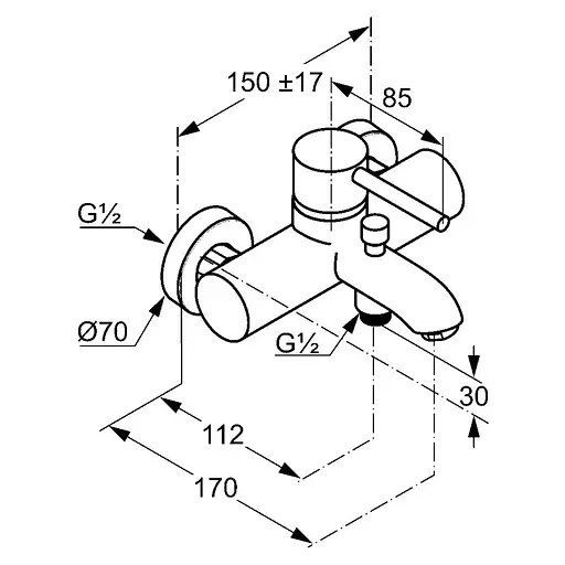 Змішувач для ванни Kludi Bozz золотий 38691N076 - фото 3