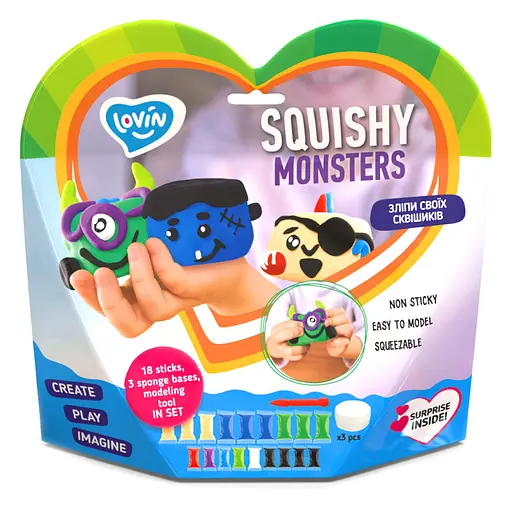 Набір для ліплення з повітряним пластиліном Squishy Monsters ТМ Lovin 70130 - фото 2