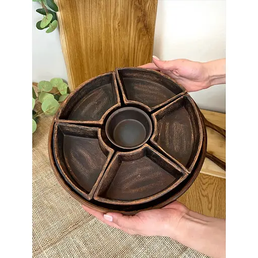 Менажниця керамічна (глиняна) Гладка 30 см  - фото 10