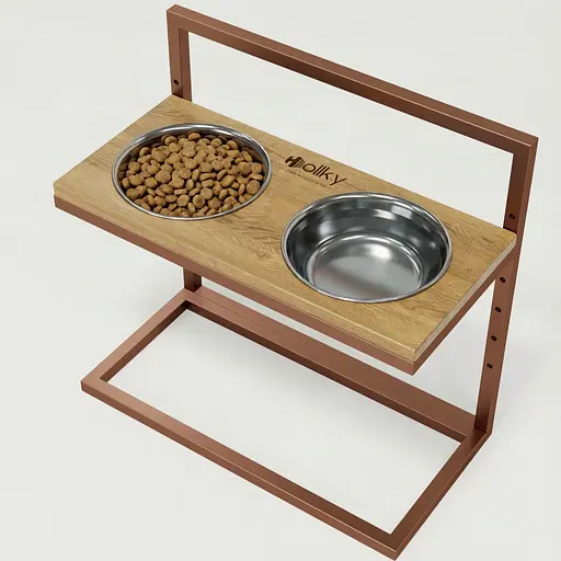 Hollky Flex L — регульовані миски на підставці для великих собак (2 × 1.8 л)