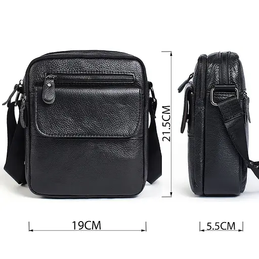 Сумка чоловіча зерниста Vintage 19х21,5х5,5 см sum0028945 - фото 3