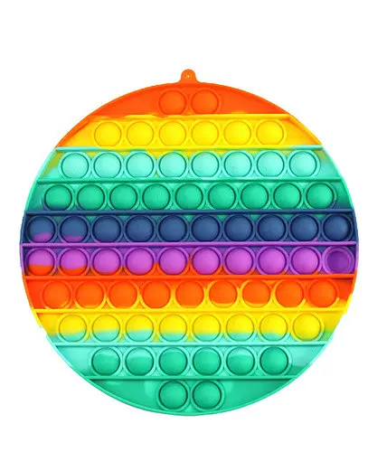 Сенсорна іграшка Pop it антистрес 20 см серце круг великий XXL райдужний різнокольоровий - фото 6