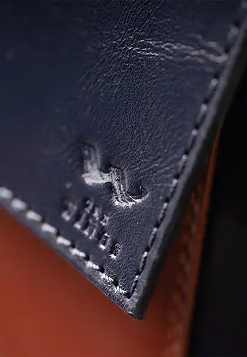 Женская кожаная сумка Ester сине-коричневая - фото 6