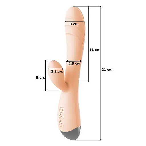 Смарт вибратор-кролик с USB зарядкой 21 см для клитора и точки G Розовый - фото 4