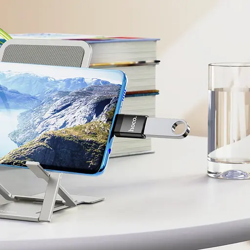 Адаптер переходник Hoco UA17 Type-C to USB 3.0 F черный - фото 2