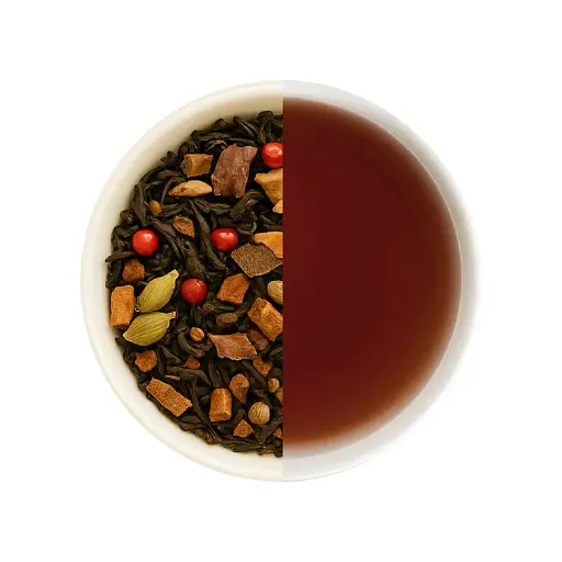 Чорний чай з фруктами OYCHA Яблучні карамелі, 70 г  - фото 1