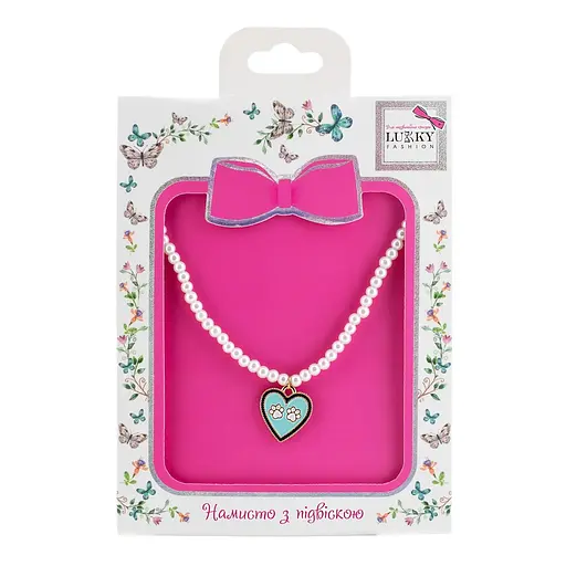 Намисто Lukky Fashion перлинне з підвіскою у вигляді серця (T24638