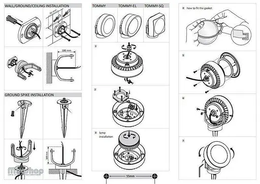 Парковий світильник Ideal Lux TOMMY PT1 NERO (145358) - фото 5