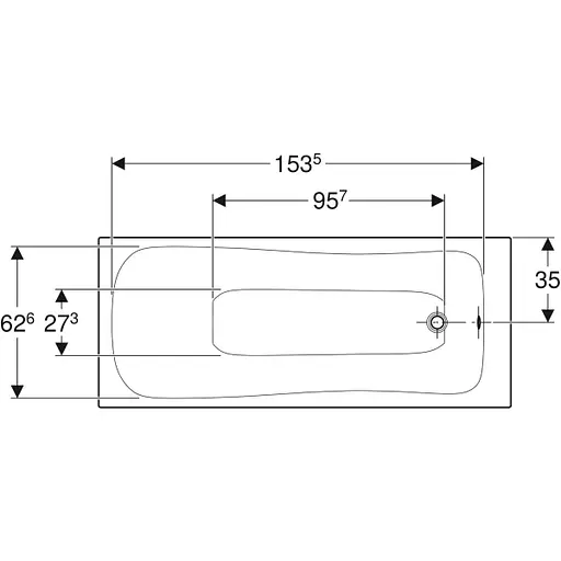 Ванна акриловая Gebert Selnova 170x70 554.284.01.1 + ножки Белый - фото 4