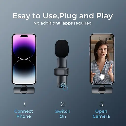 Бездротовий мікрофон YRF для iPhone iPad, Android Phone, міні-мікрофон з шумозаглушенням - фото 3