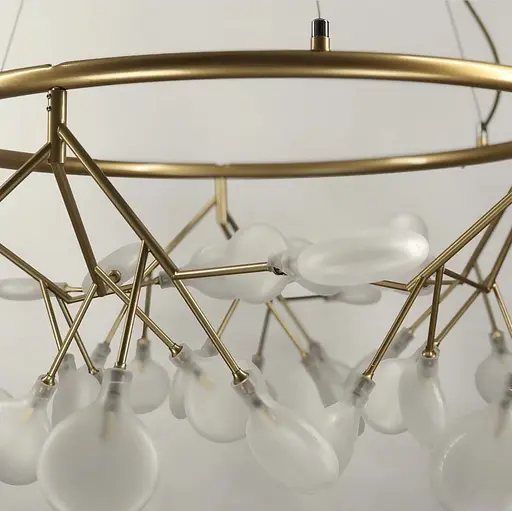 Современная люстра-кольцо золотистого цвета на 27 лампах Line.F Цвет плафона Прозрачный - фото 2