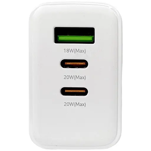 Зарядный адаптер Remax RP-U123 1A+2C Быстрая зарядка для телефона 40Вт PD 1xType-A 2xType-C EC Белый - фото 5