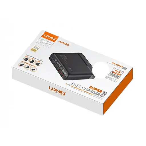 Адаптер питания сетевое зарядное устройство LDNIO A6140C 140W LED display GAN - фото 5