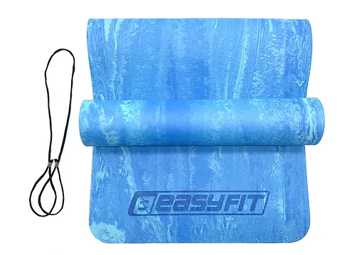 Коврик для йоги и фитнеса EasyFit PER Premium Mat 8 мм Синий (EF-1930-1-BL) - фото 2