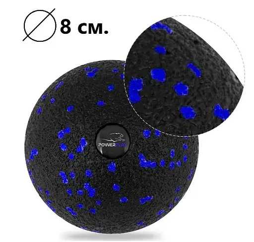 Набір для масажу та йоги PowerPlay PP_4092 EPP (Комплект з 3 штук) Blue + гумка 7,5 кг (PP_4092_Blue) - фото 4