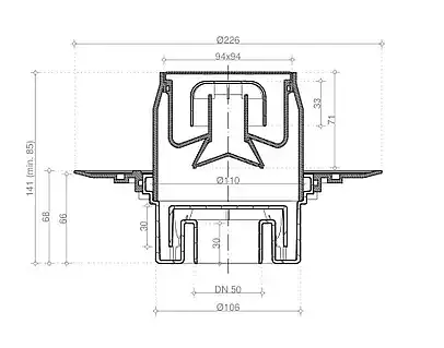 Душевой трап Pestan Confluo Plate Vertical 2в1 10х10 см (240159) - фото 6