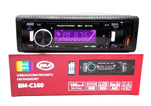 Автомобільний мультимедійний ресивер 1DIN з Bluetooth і RGB-підсвіткою, магнітола з підтримкою USB, TF/microSD і AUX, MP3 - фото 4