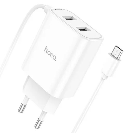 Зарядний пристрій Hoco C103A Courser 2 спідниці порту та кабель - фото 1
