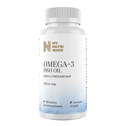 Омега-3 риб'ячий жир Omega-3 Fish Oil My Nutri Week 180 капсул