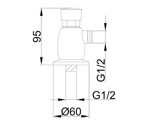 Кран натискний для пісуару Frap механічний, хром F7201, Хром - фото 5