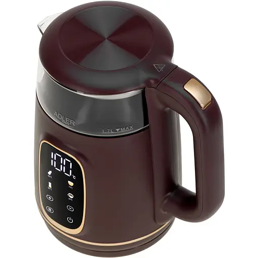 Електрочайник Adler AD 1305 burgundy 1850-2200 Вт 1.7 л скло встановлення температури - фото 2