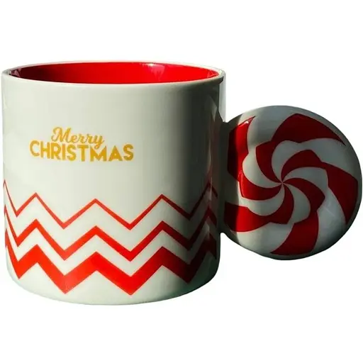 Новогодняя кружка Olens 8030-296-1 Сладкий год с декоративной ручкой керамика 350 мл Белая - фото 1