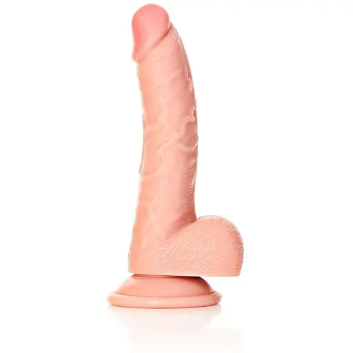 Фалоімітатор RealRock Curved Realistic Balls 7" 18 см (тілесний)