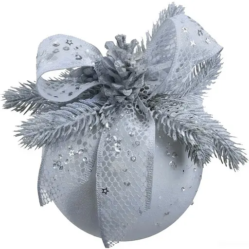 Новорічна куля з декором Dashuri 12 см, білий 120126601