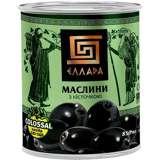 Маслины Ellada Colossal с косточкой 850 мл (722820)
