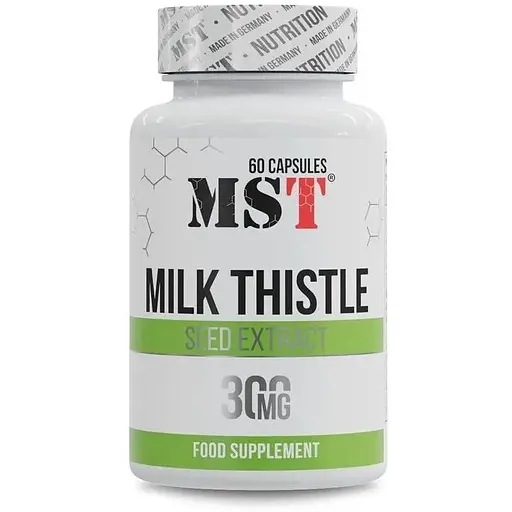 Розторопша MST Milk Thistle 300 mg, 60 капсул для печінки та детоксикація