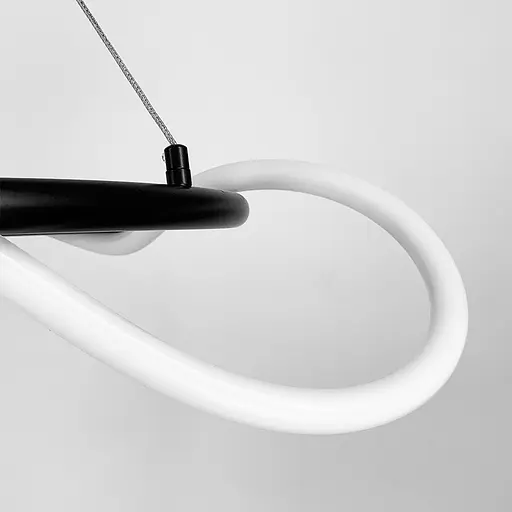 Черная кольцевая люстра с гибкой LED лентой Ø95 см (кольцо 60 см) | Ст. JU 22N-600 BK Line F - фото 5