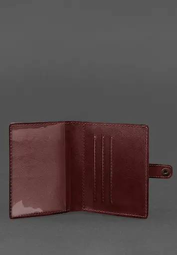 Кожаная обложка-портмоне для удостоверения офицера 11.0 бордовая - фото 4