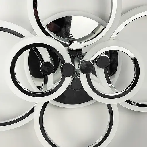 Світлодіодна люстра Senta на 6 кілець в срібному корпусі Line.F A 2374/6 RGB CH - фото 3