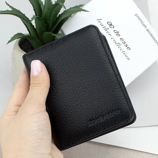 Гаманець жіночий шкіряний De Esse LC89011-F9901 маленький чорний - фото 7