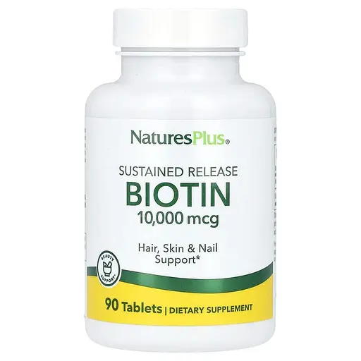 Біотин Natures Plus Biotin 10000 mcg 90 tabs Nature's Plus (1086-2023-10-2360)