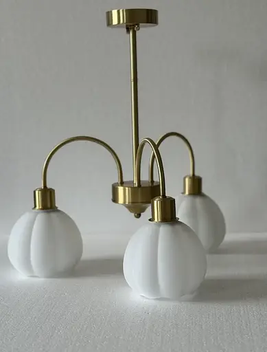 Світлодіодна люстра Тюльпан 5000 (Золота) на 3 плафони - фото 4